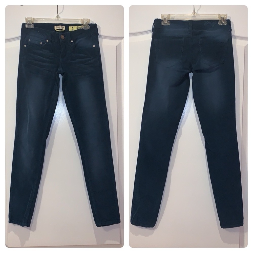 Juniors Indigo Rein Teal Skinny Corduroy Pants Size 1